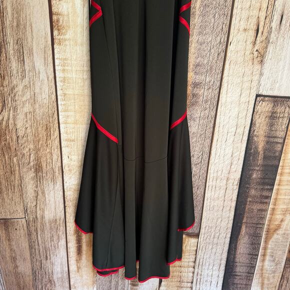 Taboo Dress Y2K Large Vintage Event Black Red Trim Asymmetrical Vampirecore - Picture 6 of 8